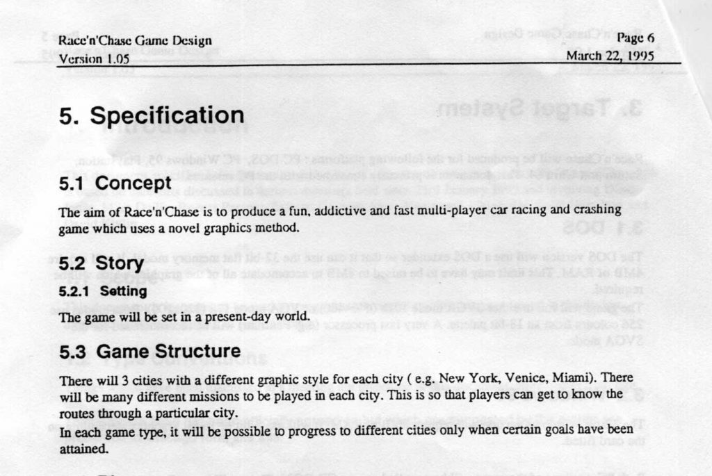 Mike Dailly, jeden z głównych projektantów Grand Theft Auto – pierwotnie nazywany „Race'n'Chase” – udostępnił dokumenty projektowe kultowej gry, które pochodzą z 22 marca 1995 roku.