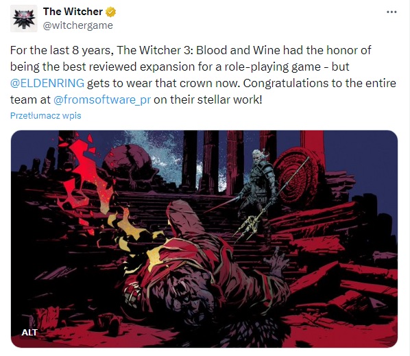 Cross News - CDPR gratuluje From Software